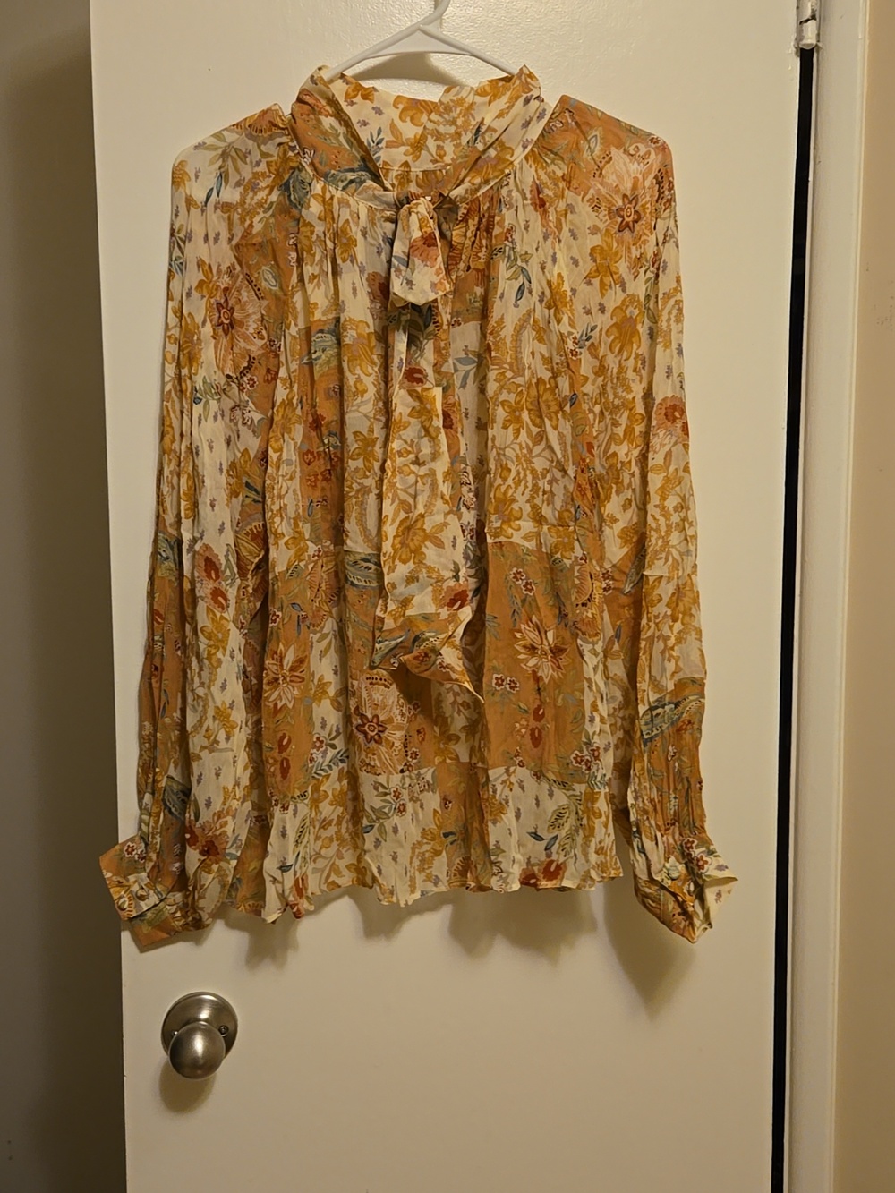 Sezane Solange Blouse in Floral Tan - Picture 9 of 14